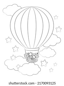 Hot air balloon coloring page photos and images