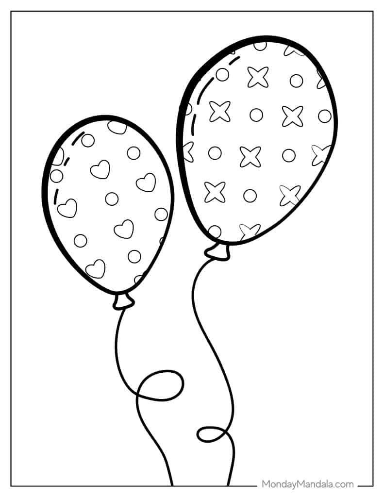 Balloon coloring pages free pdf printables