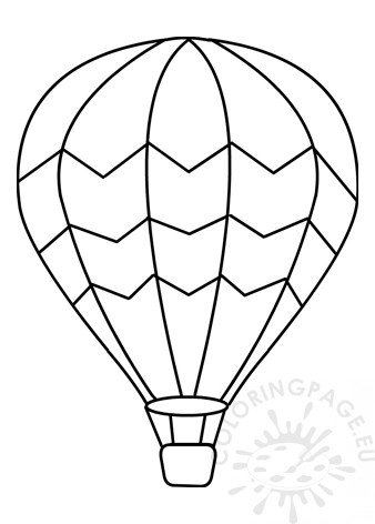 Hot air balloon template coloring page