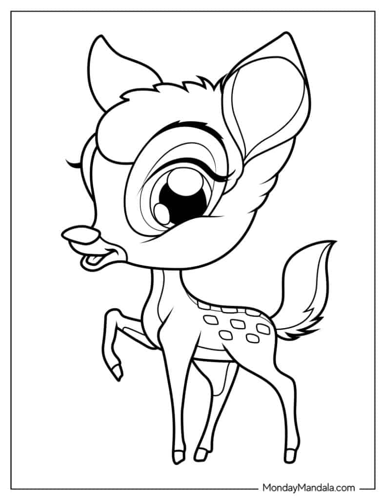 Bambi coloring pages free pdf printables