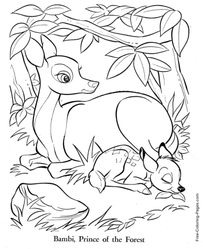 Bambi coloring pages free and printable