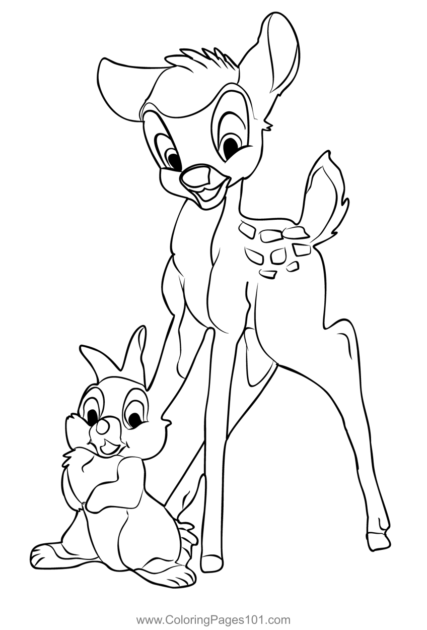 Bambi coloring page for kids