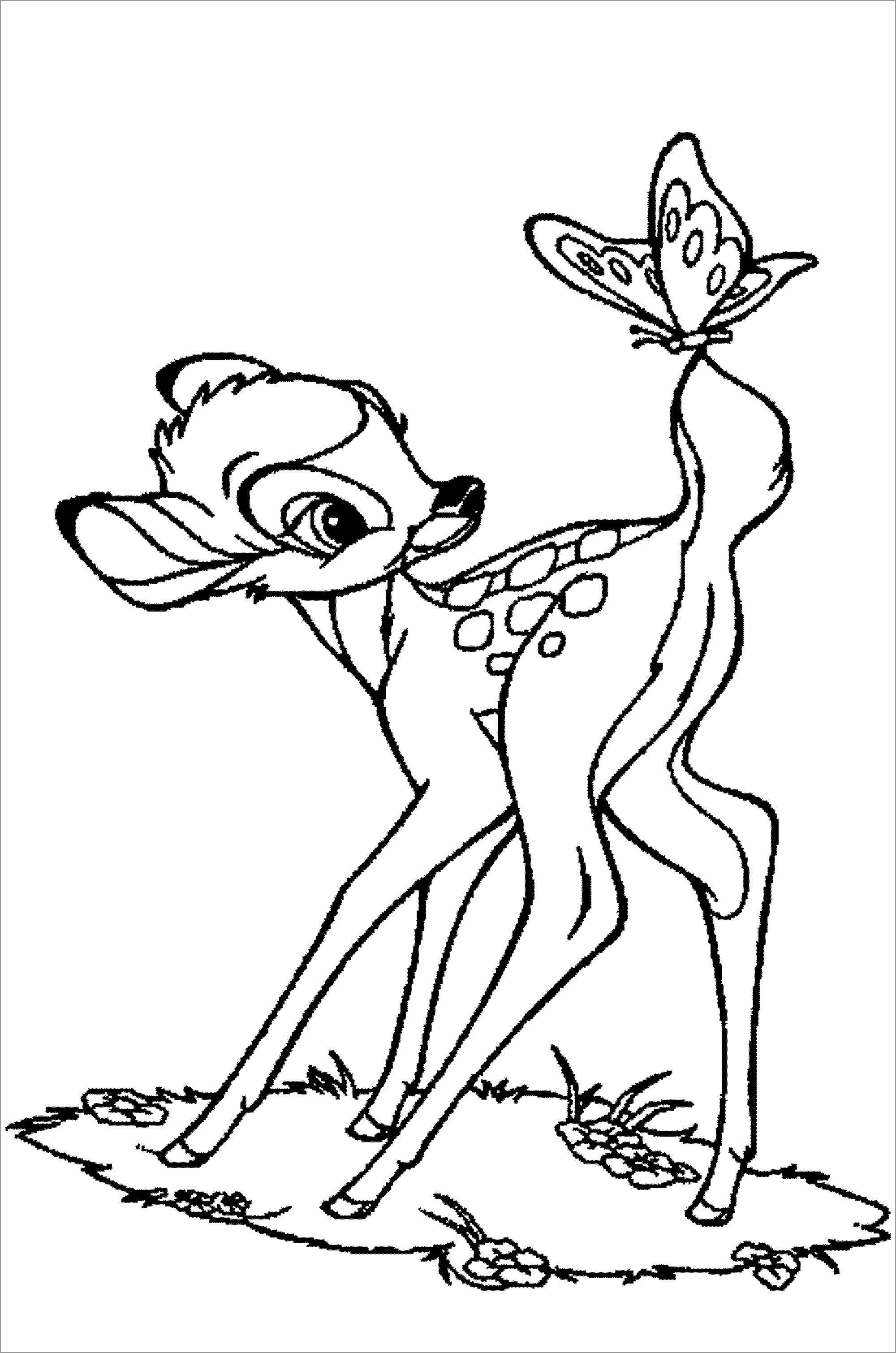 Deer coloring baby kids pages colouring printable clipart book cute drawing disney cartoon sheets print bambi children christmas reindeer coloringbay sketch coloring page