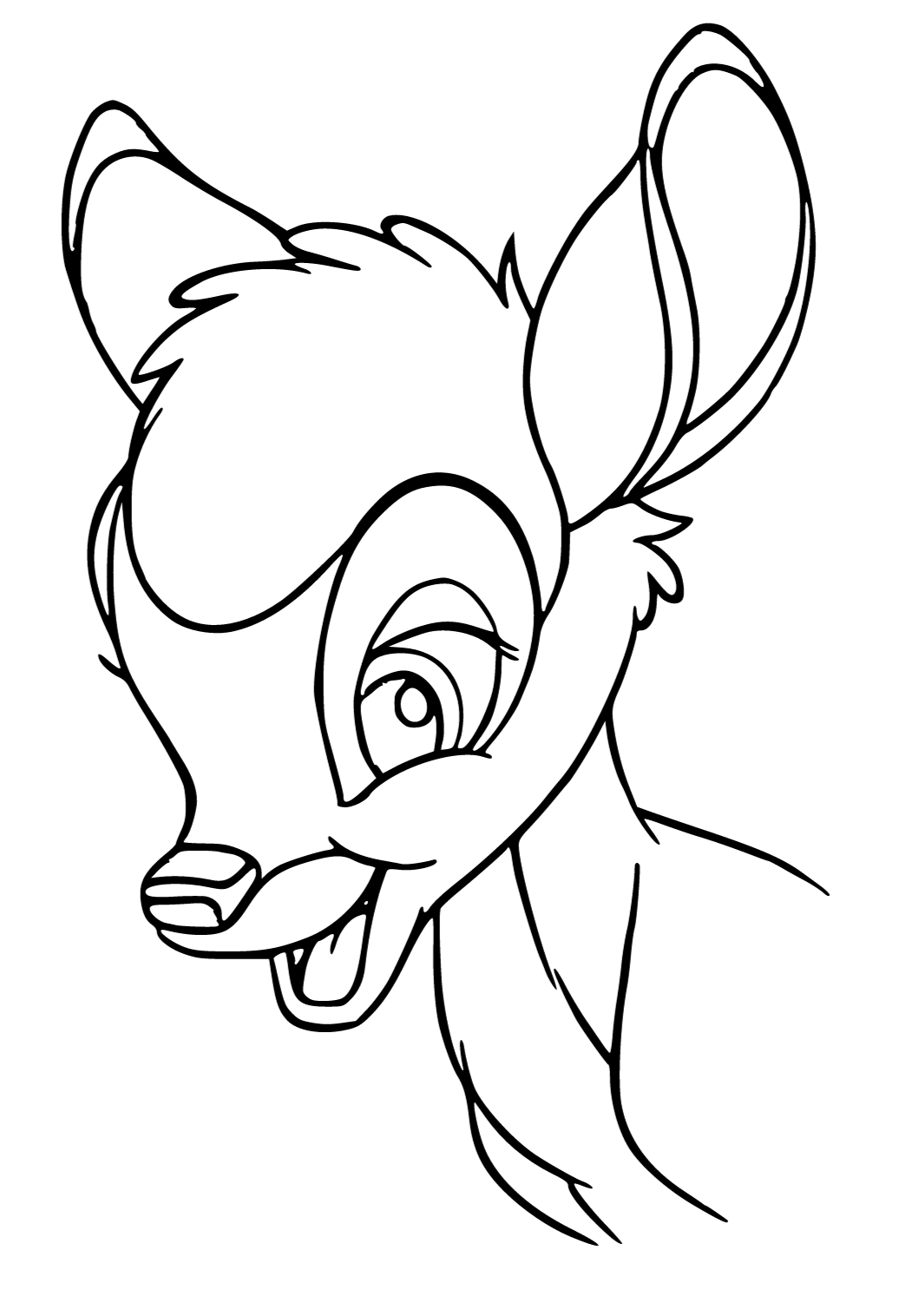 Free printable bambi head coloring page for adults and kids