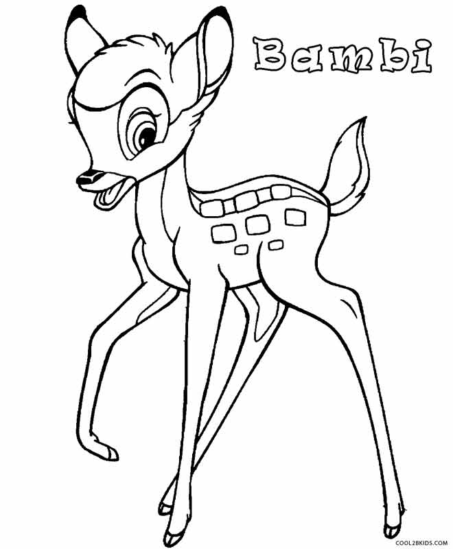 Printable bambi coloring pages for kids