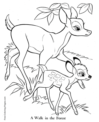 Bambi coloring pages free and printable