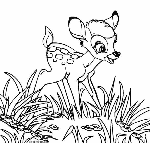 Printable bambi coloring pages for kids