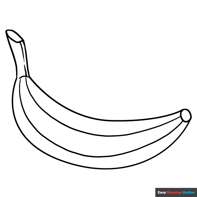 Banana coloring page easy drawing guides