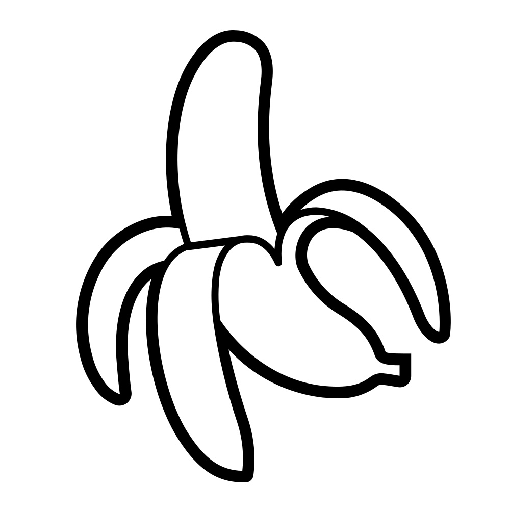 Coloring pages outline peeled banana coloring page