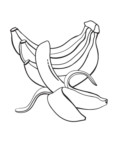 Free banana coloring page