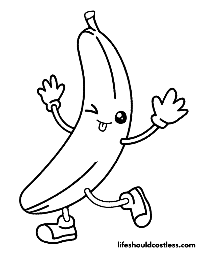 Banana coloring pages free printable pdf templates