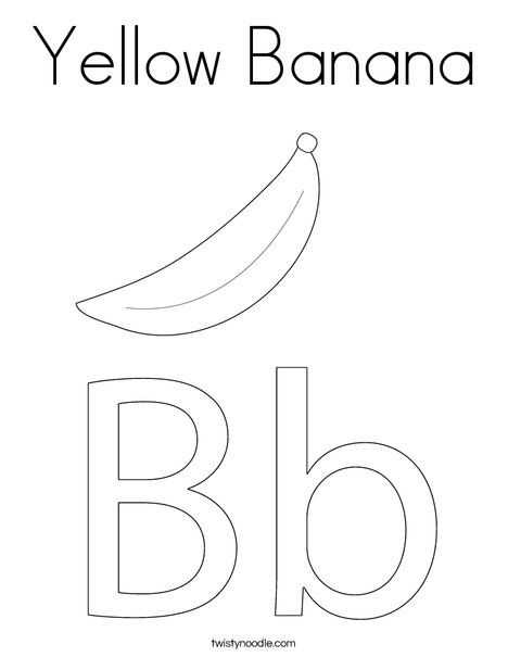 Yellow banana coloring page