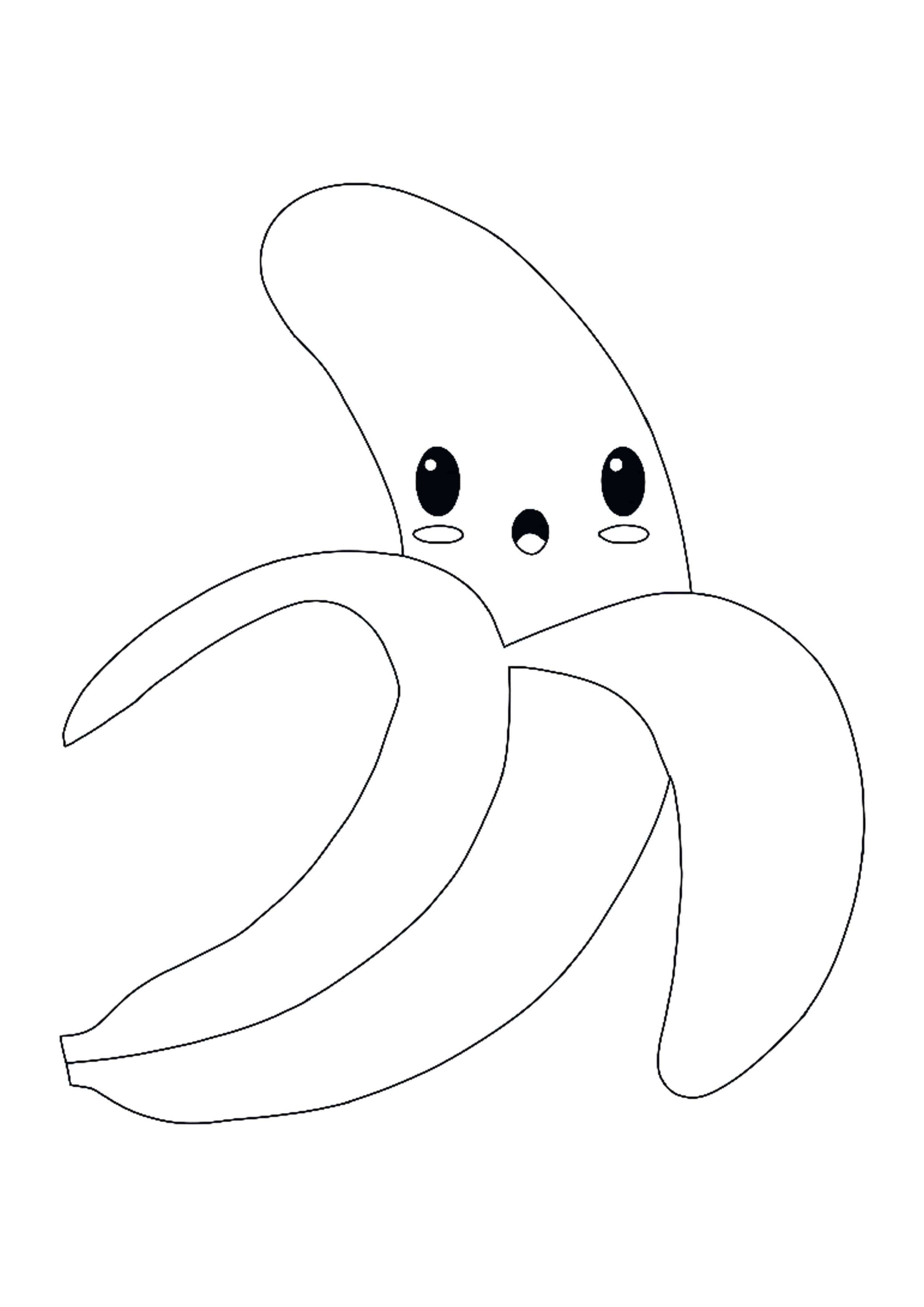 Cute kawaii banana coloring page coloring pages cupcake coloring pages free printable coloring