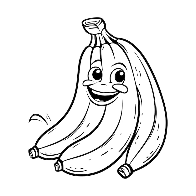 Premium vector banana coloring page for kids