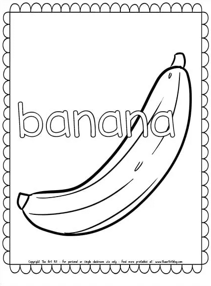 Banana coloring page free homeschool deals