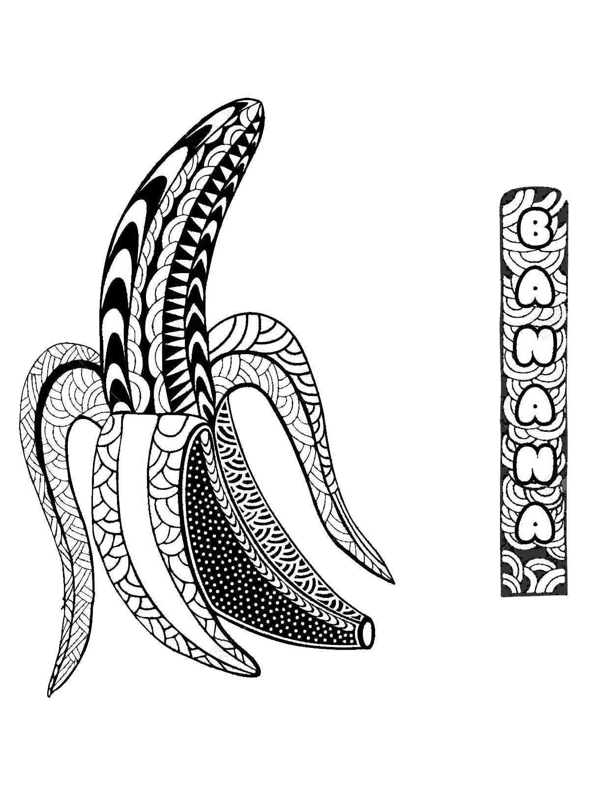 Banana coloring pages for adults
