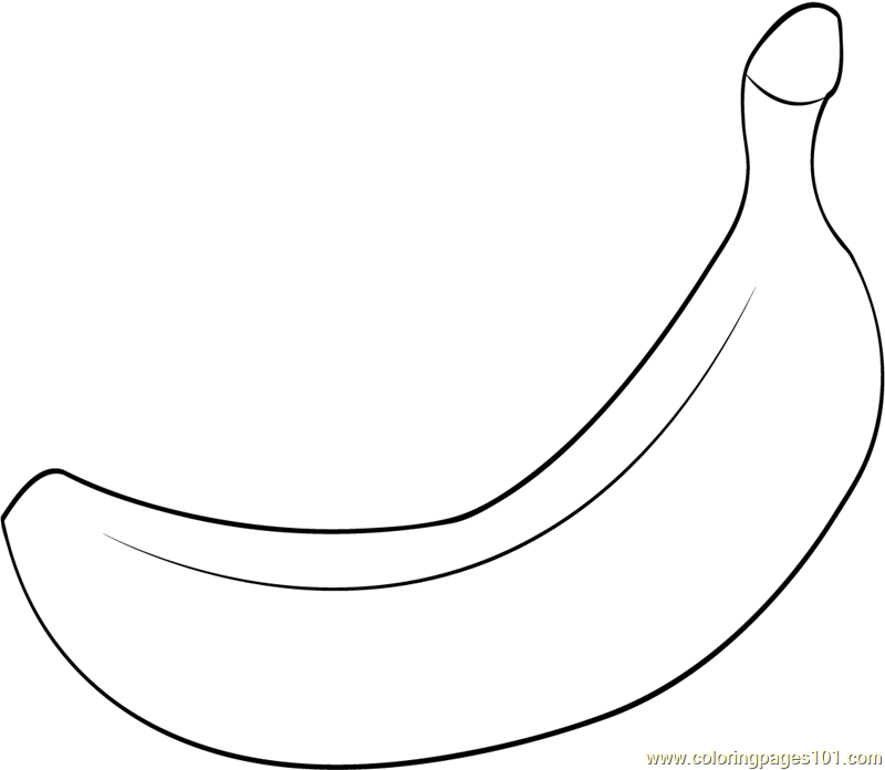 Single banana coloring page for kids