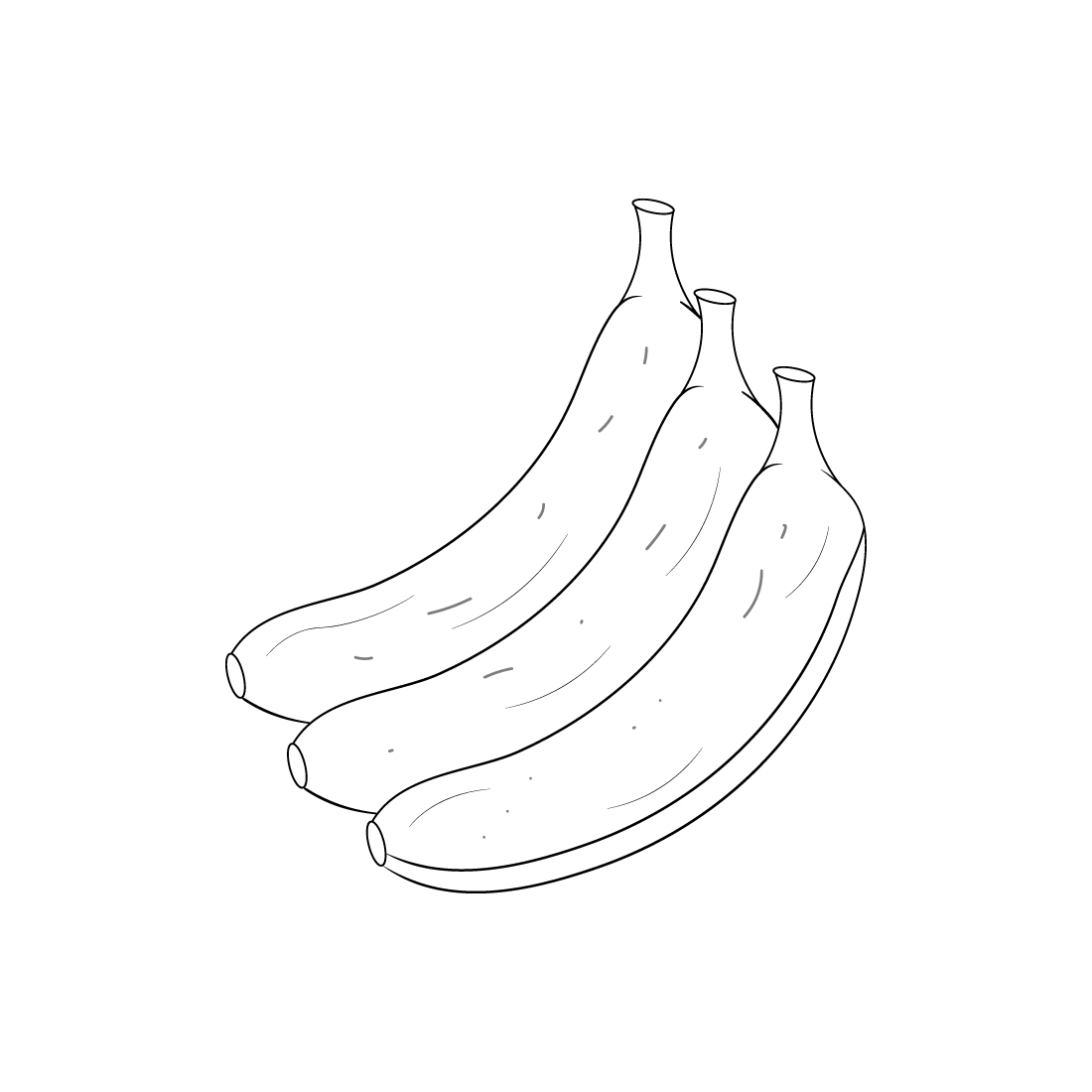 Banana fruits coloring page for adults