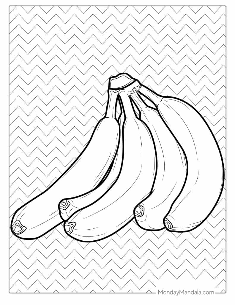 Banana coloring pages free pdf printables