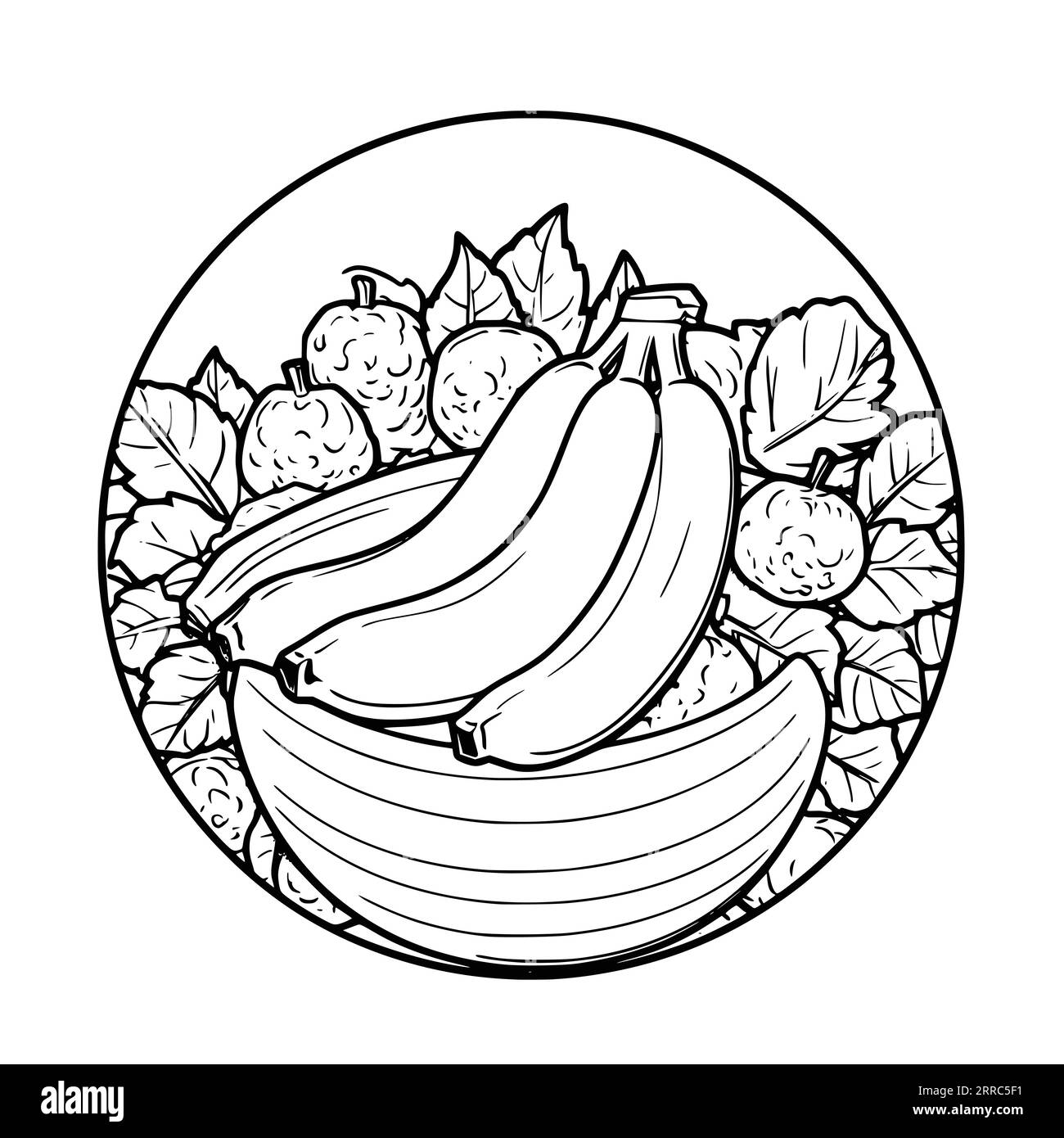 Banana coloring page printable hi