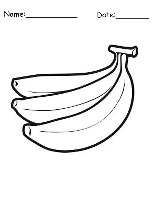 Printable banana bunch coloring pages