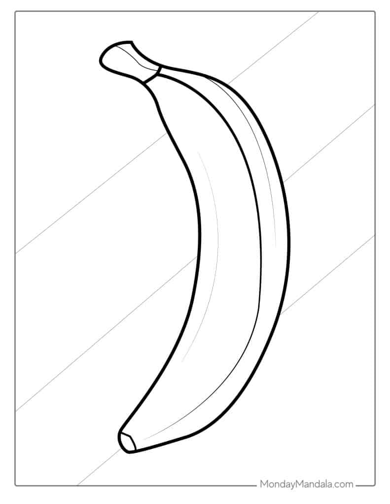 Banana coloring pages free pdf printables