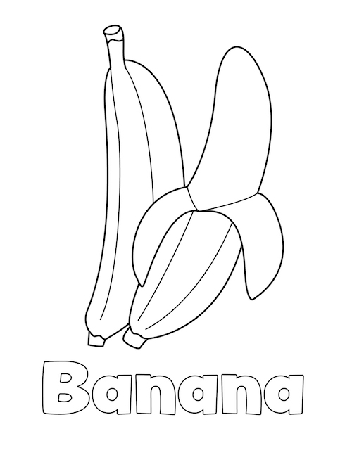 Banana coloring page