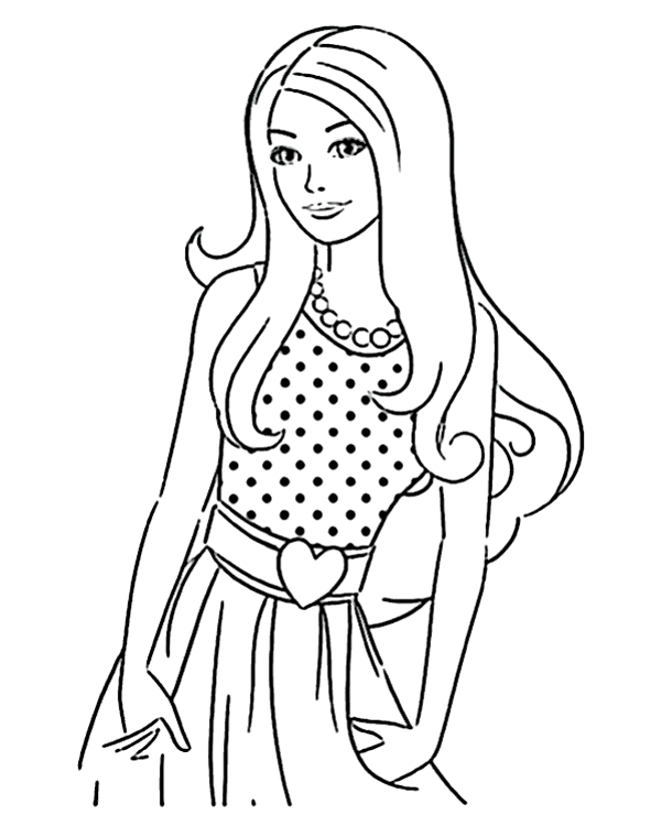 Print barbie coloring page for free