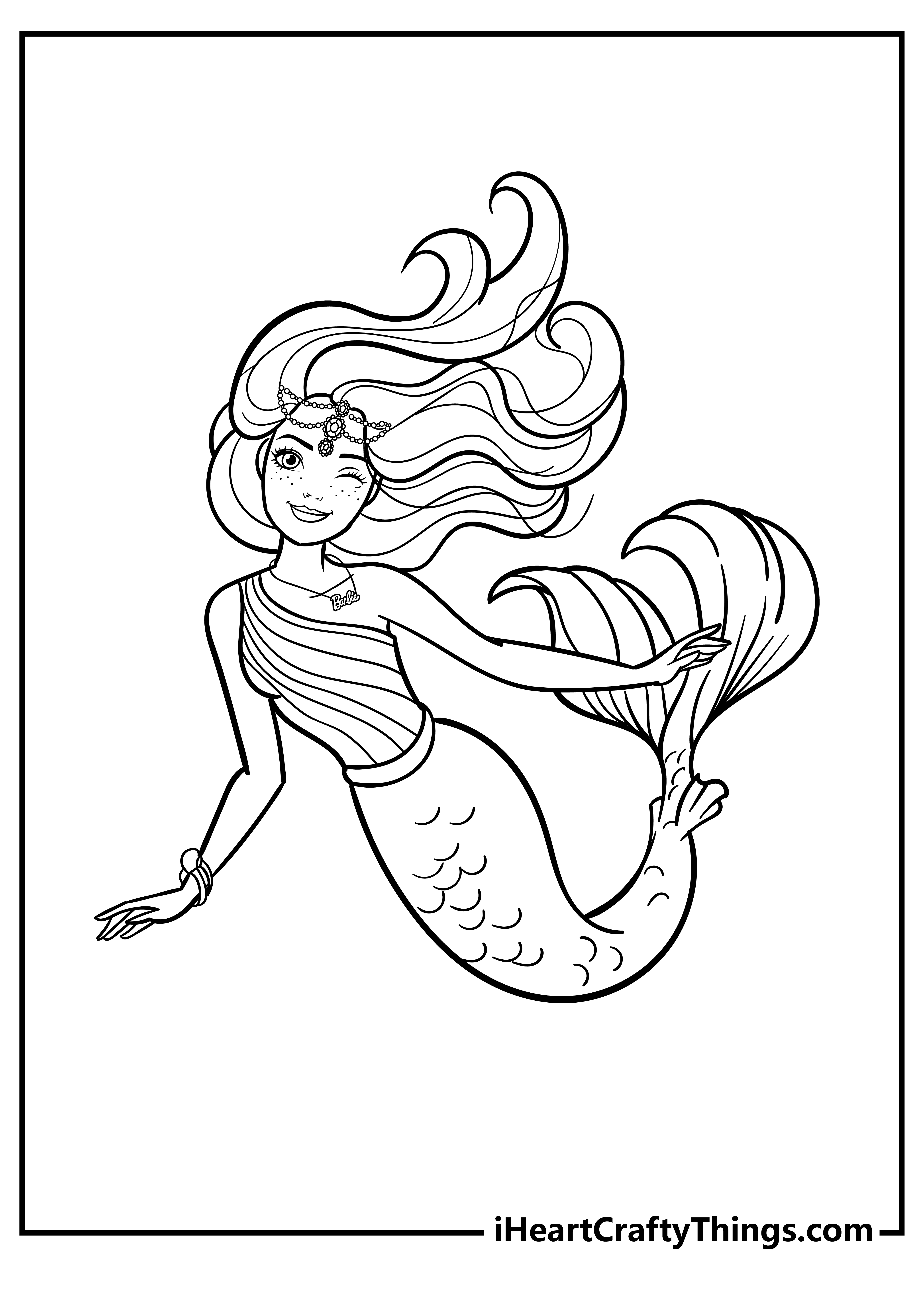 Barbie mermaid coloring pages free printables