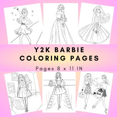 Barbie colouring pages kids coloring book adult coloring book printable and digital fashion drawing art supplies design tools