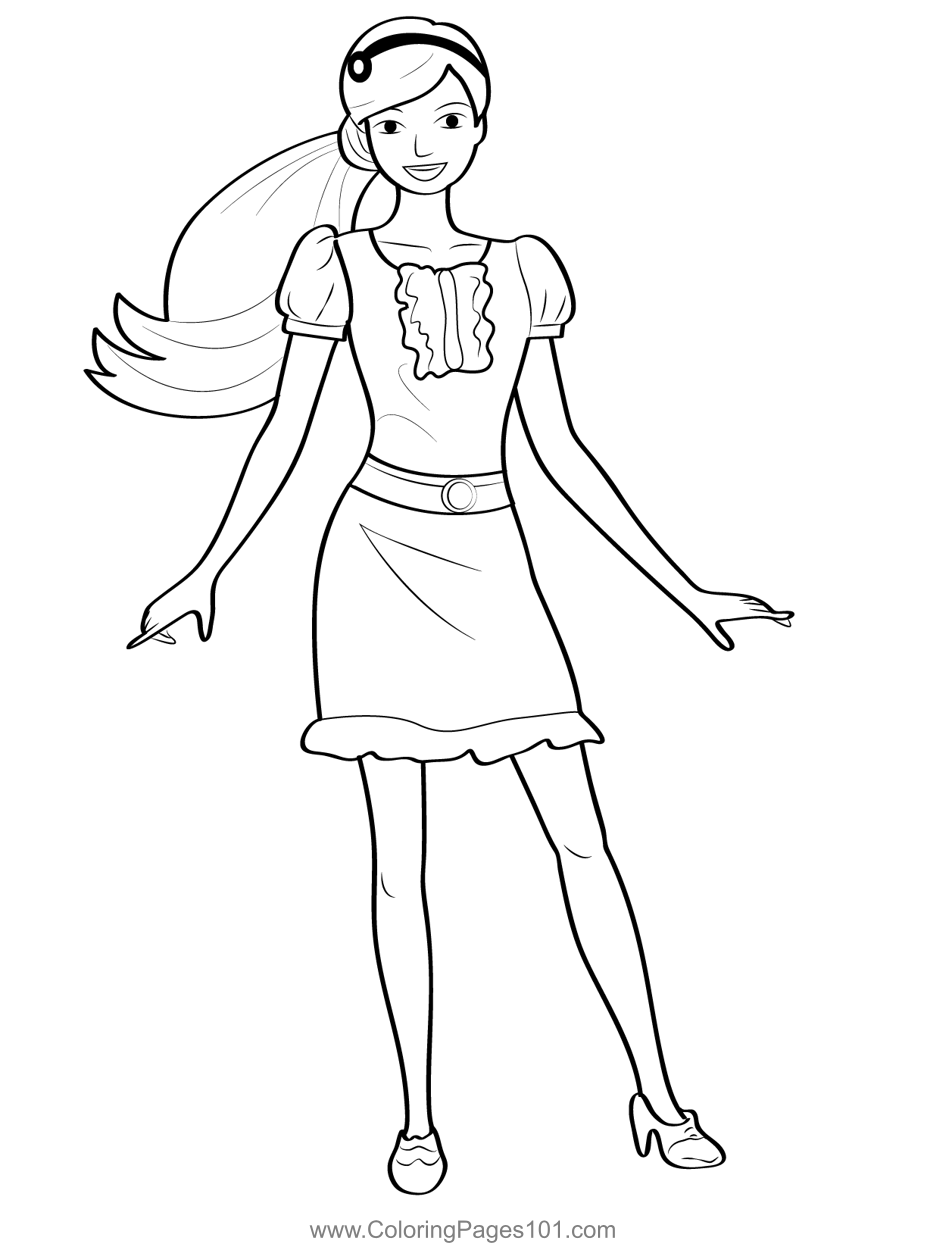 Barbie coloring page for kids