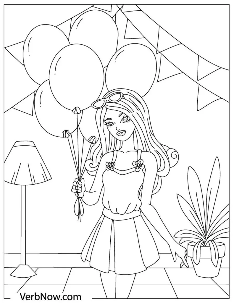 Free barbie coloring pages for download printable pdf