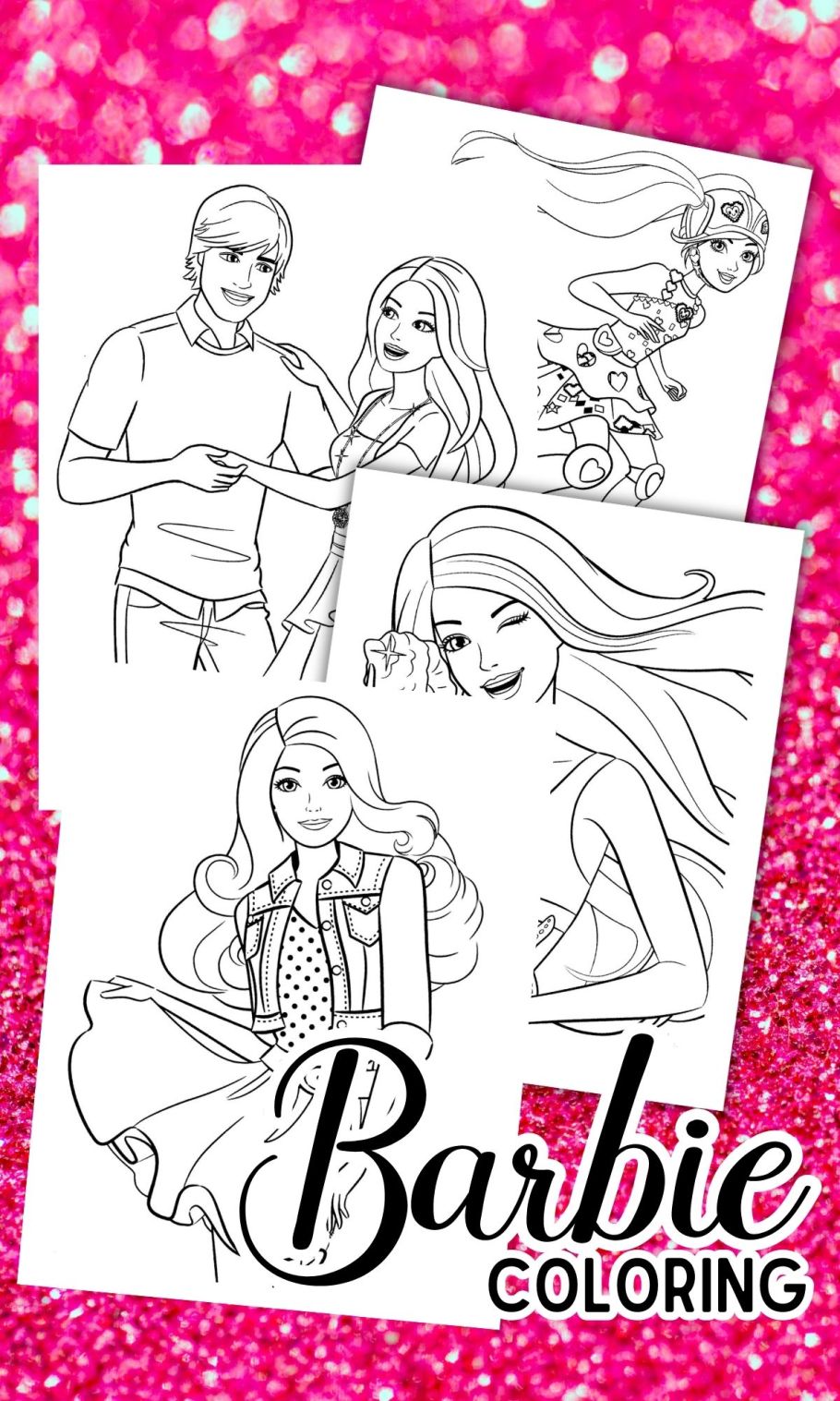 Free printable barbie loring pages for kids