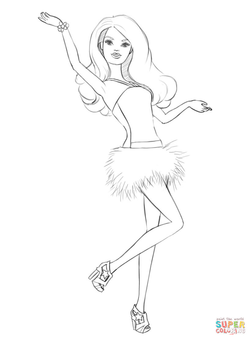 Barbie coloring page free printable coloring pages