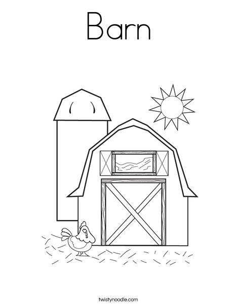 Barn coloring page