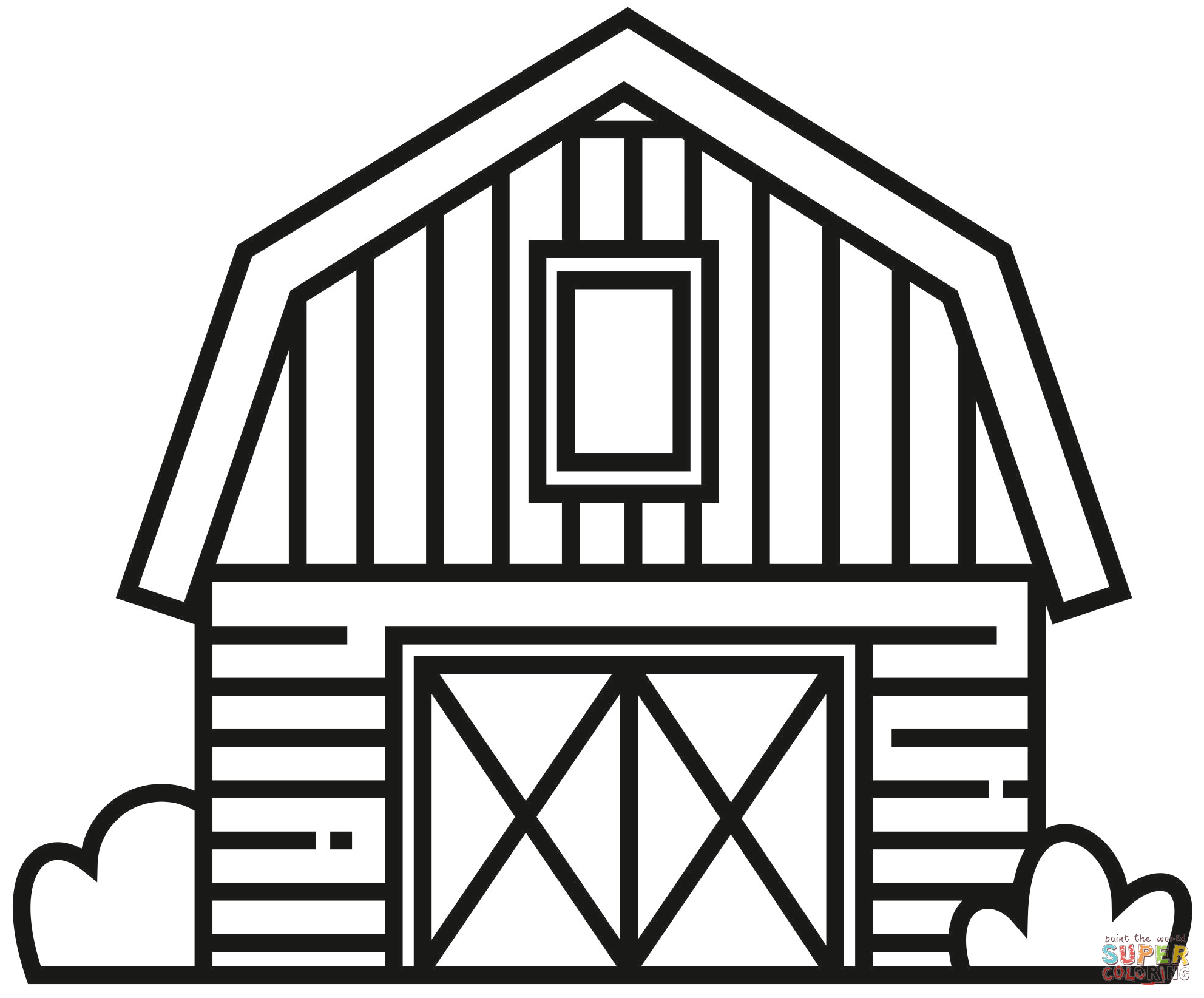 Barn coloring page free printable coloring pages