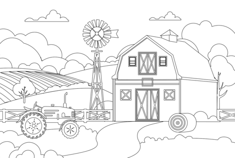 Barn coloring page free printable coloring pages