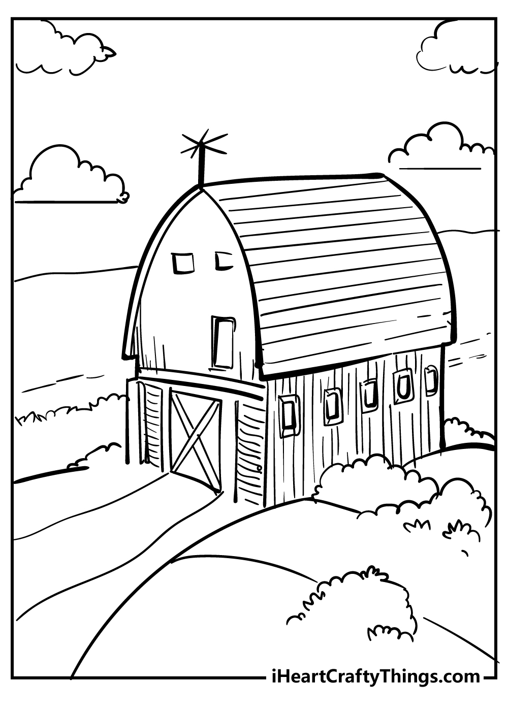 Barn coloring pages free printables