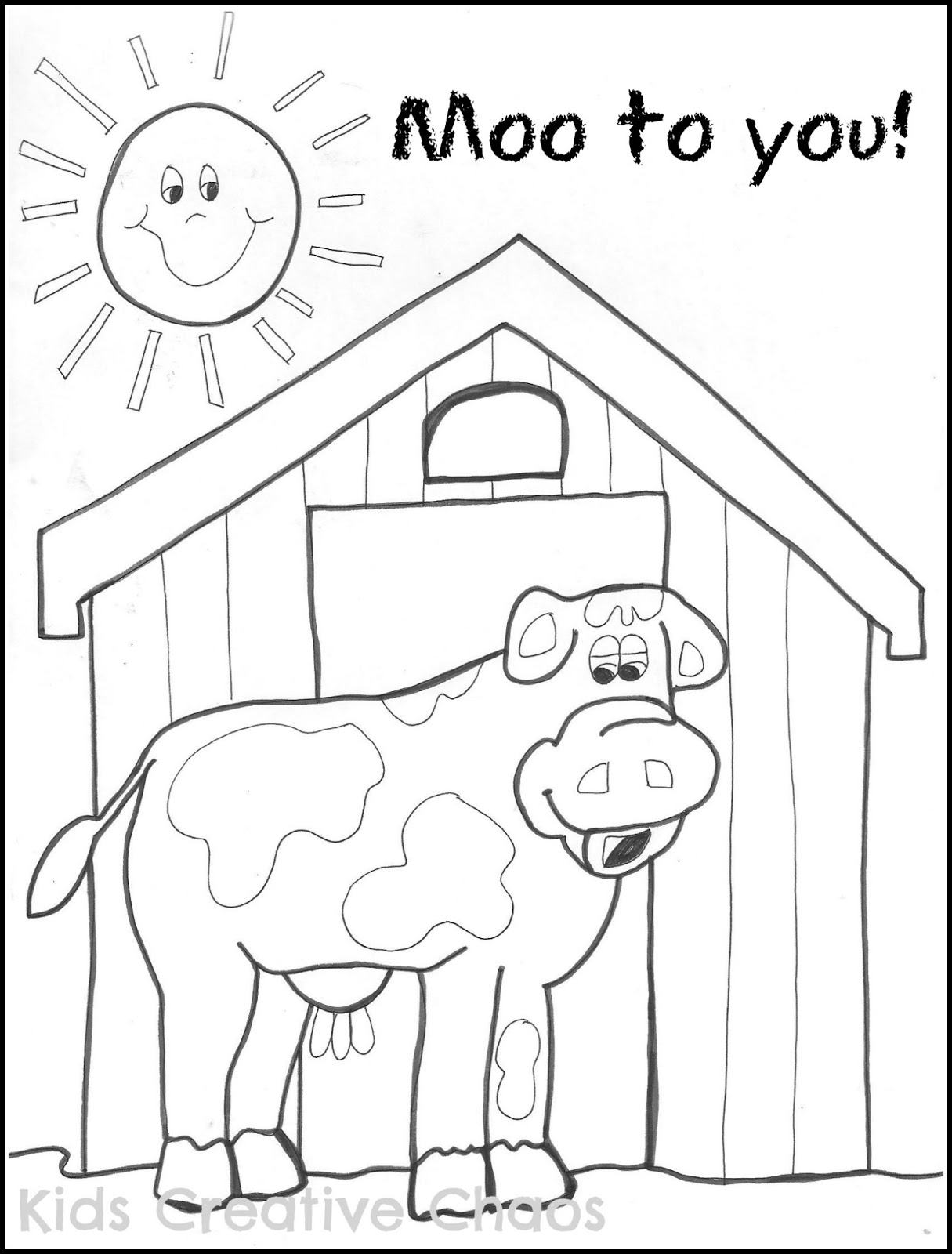 Big red barn coloring sheet and creative country sayings farm edition