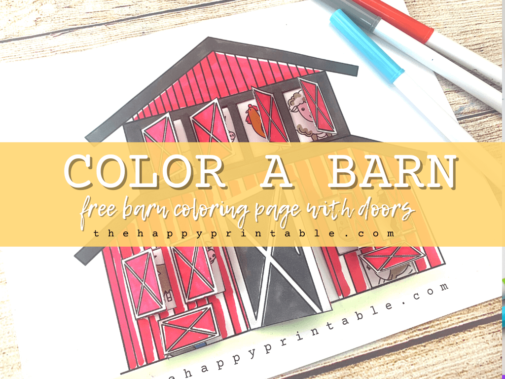 Barn coloring page for kids the happy printable