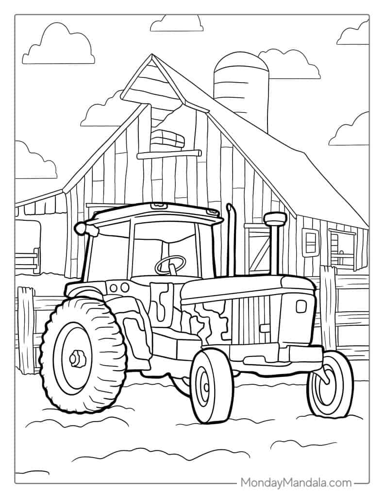 Tractor coloring pages free pdf printables