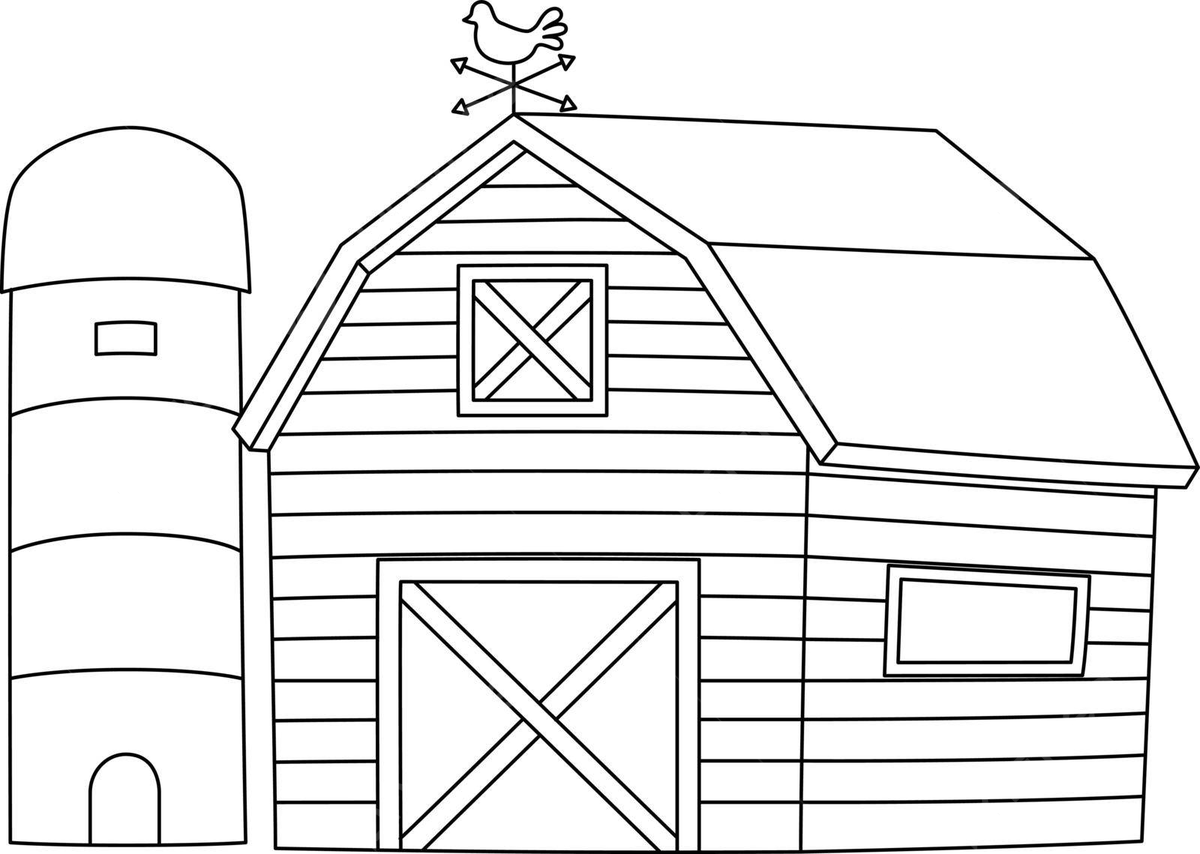 Farmhouse coloring page isolated for kids farm line kid vector farm line kid png and vector with transparent background for free download