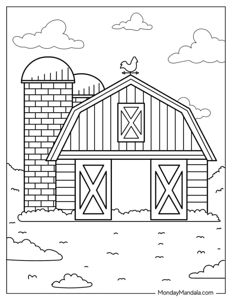 Farm coloring pages free pdf printables