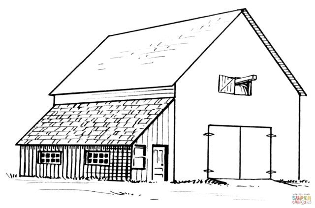 Creative picture of barn coloring pages