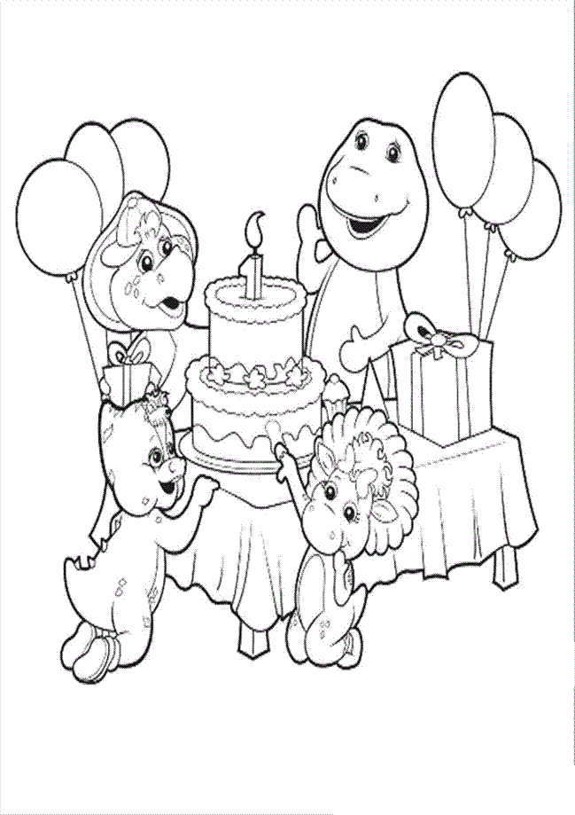 Free printable barney coloring pages for kids