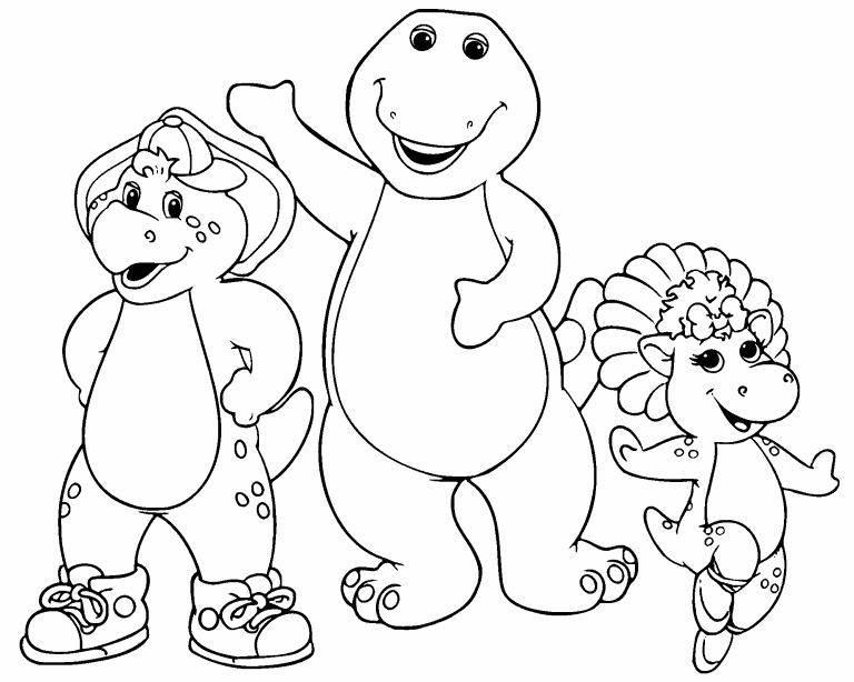 Coloring pages barney and friends colorful coloring pages