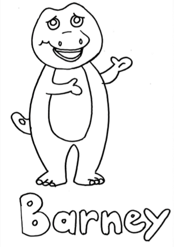 Coloring pages printable barney coloring page for kids