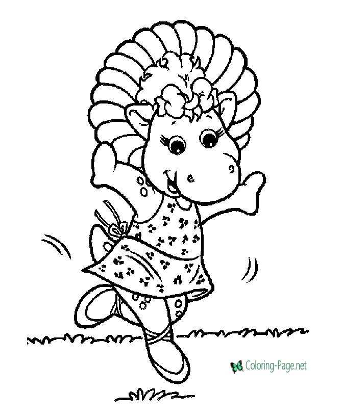 Barney coloring pages