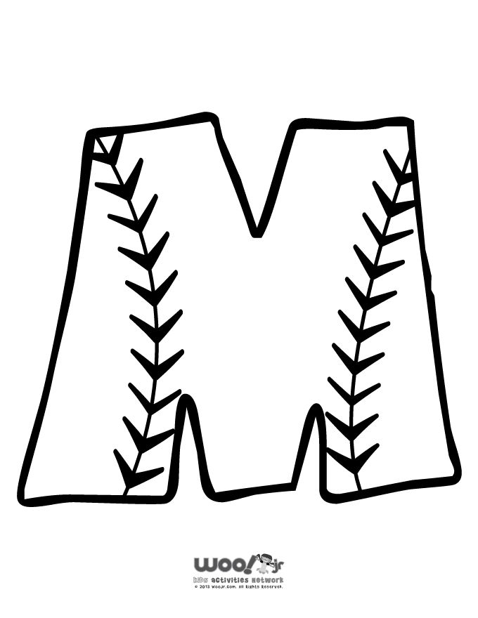 Baseball alphabet letter m craft jr lettering alphabet letter a crafts baseball crafts