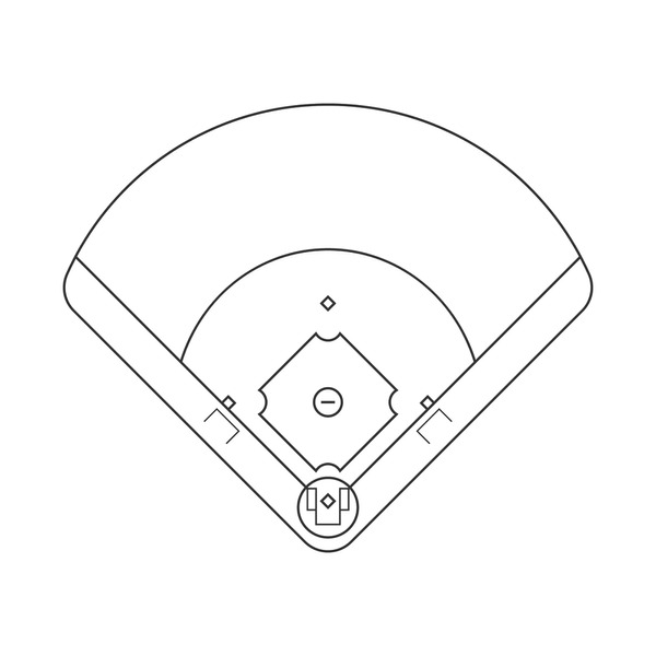 Baseball field outline royalty